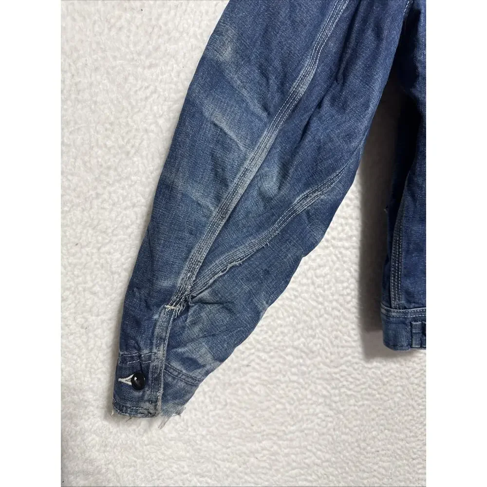 ViTG 70s Lee Men's Model 91-B Sanporized Full Zip Quilted Lined Denim Jacket Lg.